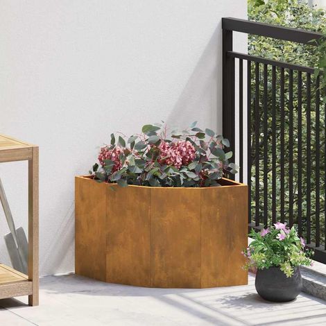 Vaso d'angolo Ruggine 45 x 45 x 35 cm acciaio corten vidaXL (1/5)