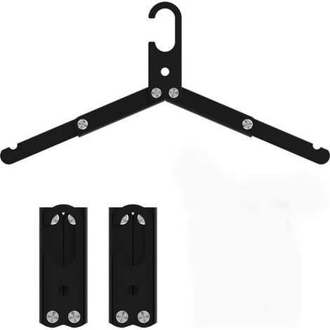 3 faltbare Kleiderbügel aus Aluminium – ideal für Reisen, Kreuzfahrten und Camping – Schwarz (1/5)