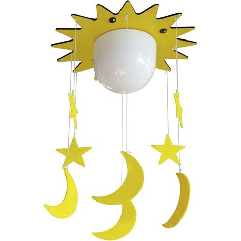 Plafón de techo infantil “Fugaz” IP20 fabricado en plástico y cristal color amarillo (1/4)
