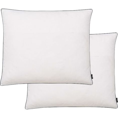 Lot de 2 oreillers garnis de duvet, en fibres, 70 x 60 cm, blancs (1/5)