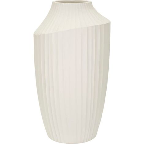 Vase décoratif en magnésite crème, diam. 28,5 x 50,5 cm – Ice (1/5)