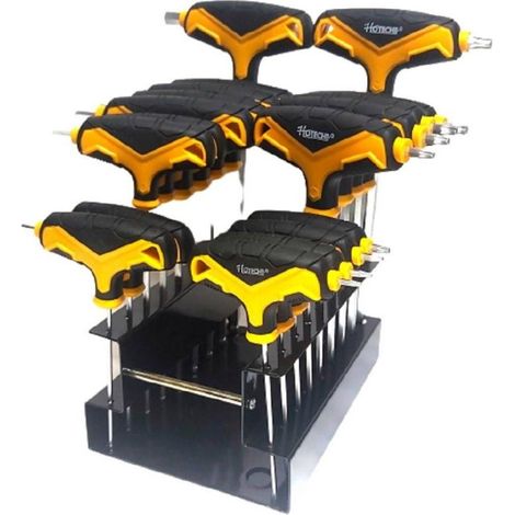 Trade Shop - Juego De 18 Llaves Hexagonales Con Cabeza Esférica Torx Cromo Vanadio - (1/5)