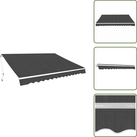 The Living Store Auvent pliable manuel 350 cm Anthracite - Auvent mural (1/5)