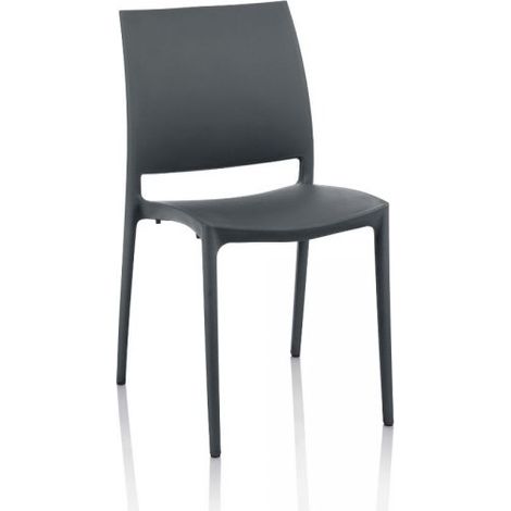 Sedia Curtis polipropilene antracite design ergonomico set 4 pezzi