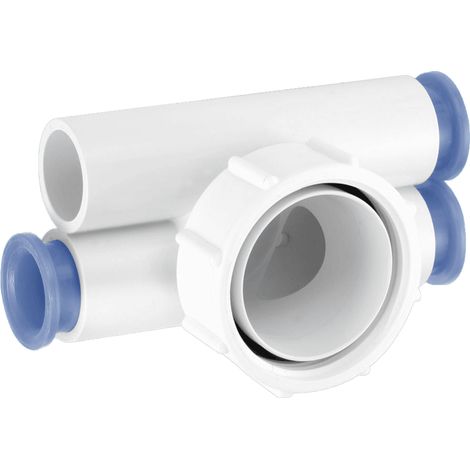 McAlpine R12 Four Way Connector 1½" loose nut x four connections for 19mm pipe, supplied with 3 Plugs (1/2)
