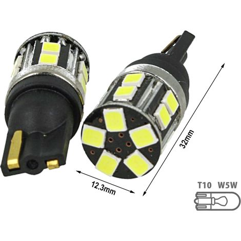 Lampada Led T10 W5W 100% Canbus 5W Reale 12V 24V No Errore Senza Polarità Bianco 6000K