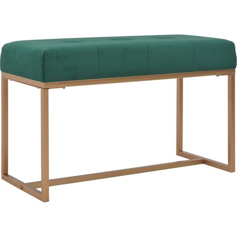 Banco 80 cm terciopelo verde vidaXL