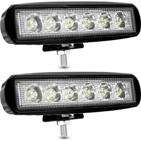 12V 18W LED-Arbeitsscheinwerfer, 12V LED-Spot-Flutlicht, 9200lm LED-Nebelscheinwerfer, Arbeitsscheinwerfer für Auto, LKW, Traktor, SUV, Boot [2 Stück]