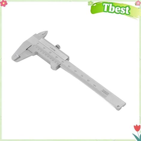 Tbest pied à coulisse de mesure Pied à Coulisse en Acier Inoxydable 0-80 Mm 0,05 Mm à Double échelle Métrique et bricolage equerre (1/5)