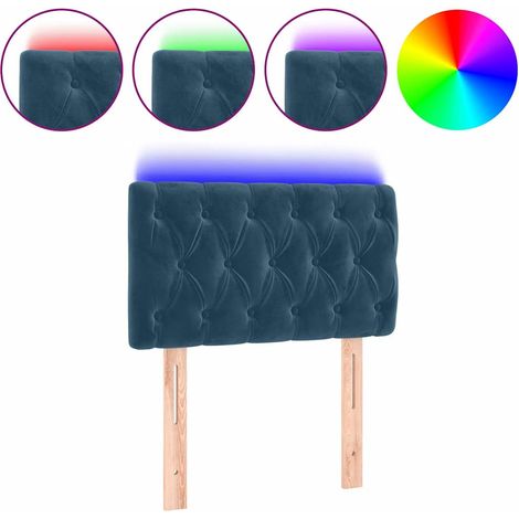 Maison Exclusive - Cabecero con LED de terciopelo azul oscuro 80x (1/5)