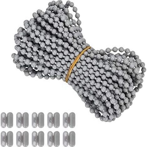 10 Meter (4,56 POM) graue Jalousien-/Rollokette mit 10 Perlen. (1/5)