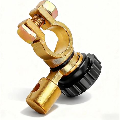Séparateur de batterie 12 V/24 V avec bornes - En alliage de zinc - Pour voiture, bateau et camping-car - Avec clé de sécurité et accessoires de montage (pour pôles de batterie de 15 à 17 mm) (1/5)