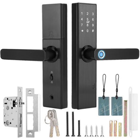 Serrure de porte intelligente WiFi – Empreinte digitale, carte IC, mot de passe – Alliage de zinc, 100 empreintes – Installation facile (1/4)