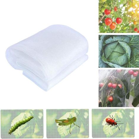 Filet Anti Insecte pour Jardin, 2 x 10 m Maille Fine Bug Moustique Mouche Oiseau Barrière, Filet Protection des Plantes pour Légumes Fruits Fleurs (1/5)