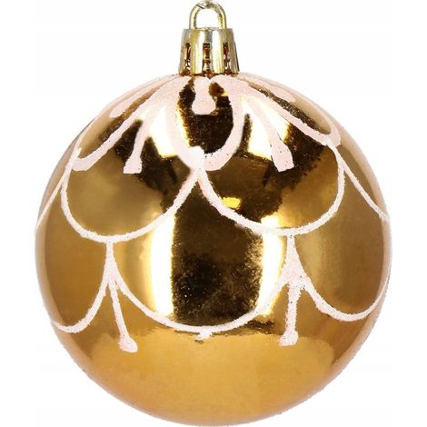 SET 30PZ PALLE DI NATALE 7CM DORATE DECORATE