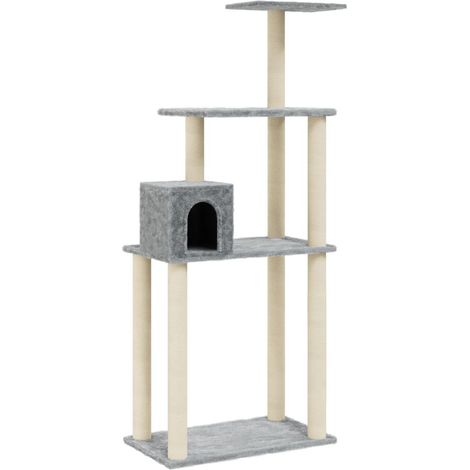 Maison Exclusive - Albero per Gatti con Tiragraffi in Sisal Grigio Chiaro 147 cm