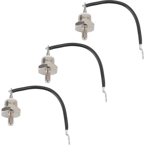 Lot de 3 diodes ZX70 12 antirouille, performances stables, 70 A, avec fil pour commande moteur, fil négatif noir (1/5)