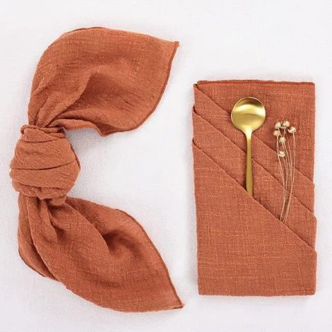 10 pièces Gaze Serviettes froissées Serviettes de Table Serviettes en Coton Doux Serviettes de Table décoratives pour la fête de Mariage de noël (1/5)