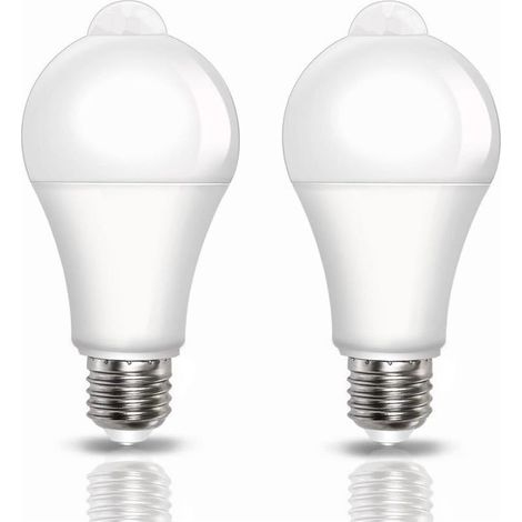 GABRIELLE Ampoule LED Detecteur de Mouvement PIR, E27 Culot Vissé, 12W, 1000 Lumens (équivalent de 100 watts), 220V, 6500k Blanc Froid, Ampoules d\\'éclairage de Sécurité, Lot de 2 (1/5)