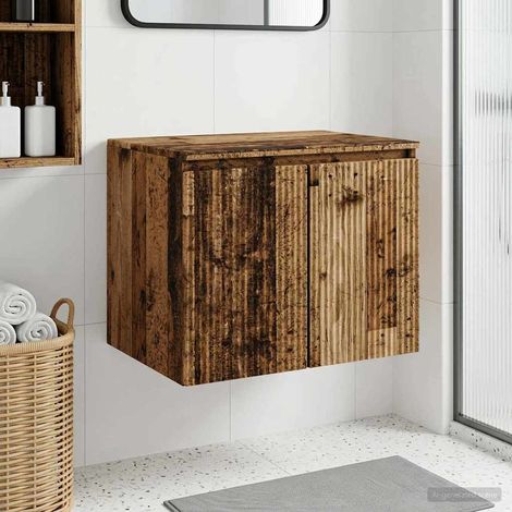 vidaXL Wall-mounted Bathroom Cabinet Old Wood 62.5 x 44.5 x 50 cm