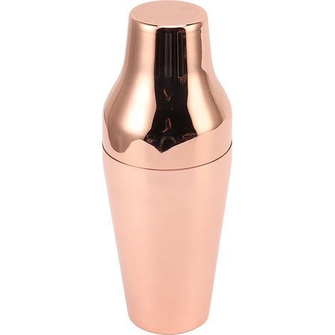 Cocktailshaker aus Edelstahl im französischen Stil, 2 Fächer, ideal für Martini-Cocktails, perfekt für Bar, Zuhause, Camping und Picknicks (roségoldene Farbe). (1/5)