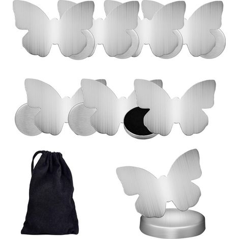 8 Pcs Poids de Nappe de Table 53g Exterieur Poids Nappe Magnétique Acier Inoxydable Pince magnétique pour Nappe (Papillon) (1/5)