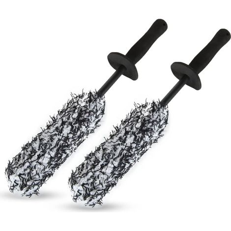 2pcs Brosse Jante Voiture, Brosse de Nettoyage en Microfibre, Brosse Jante Voiture Microfibre Idéal pour Nettoyer Efficacement des Roues sans Créer de Rayure (1/5)