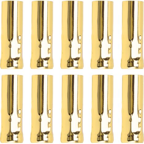 Tube métallique E14 pour support de lampe à bougie, accessoires d'éclairage de Base 25x80mm, électrophorèse doré, 10 pièces (1/5)
