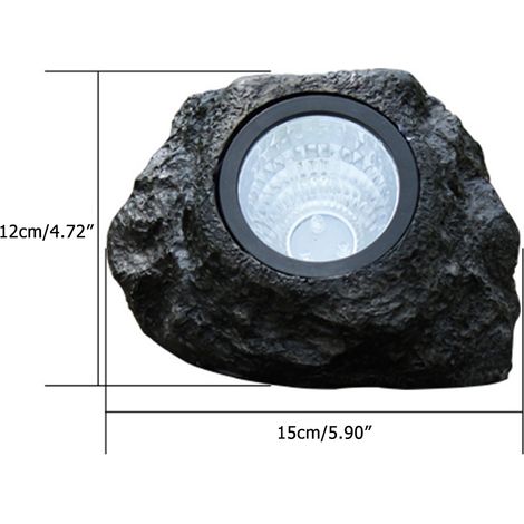 Lampe de jardin LED solaire étanche, imitation pierre (1/3)