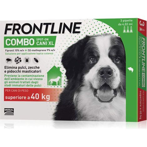 Frontline Combo für extra große Hunde 40/60 kg Packung mit 3 Pipetten