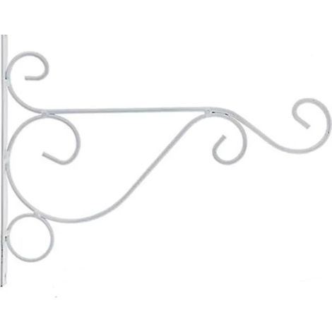 Sollbry Ganchos decorativos de hierro para pared con tornillos para comederos de pájaros y faroles, 26 cm, color blanco (1/3)