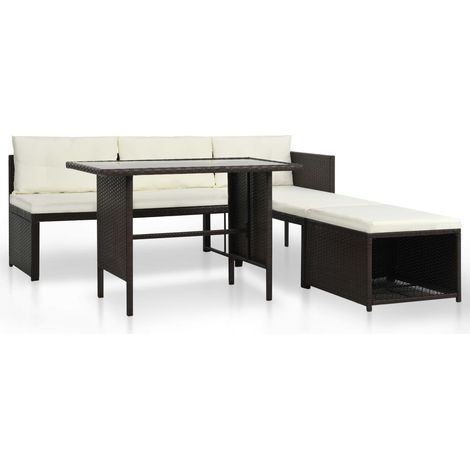 Set Divani da Giardino 4 pz in Polyrattan Marrone vidaXL (1/5)