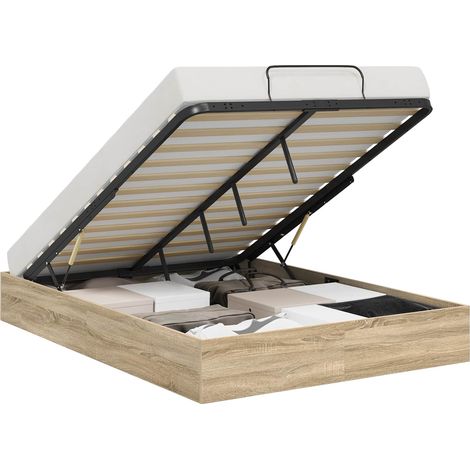 Estructura de Cama Ottoman Roble Sonoma 203 x 150 x 25 cm vidaXL (1/5)