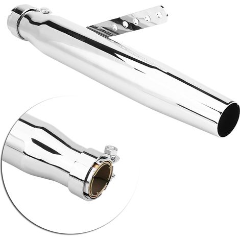 Silencieux d'échappement moto, embout de pot universel argenté, compatible GY6, tube de sortie arrière, pièce de rechange (1/5)