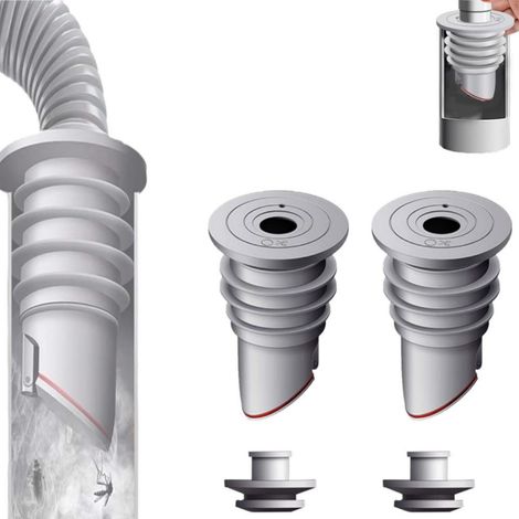WISIRENT Joint de tuyau de machine à laver, 2 pièces 35-40mm Grijze Anti-geur Stop Machine à laver Admission d'eau, Déodorant Afvoerpijp Afdichting voor Huishoudelijke (1/5)