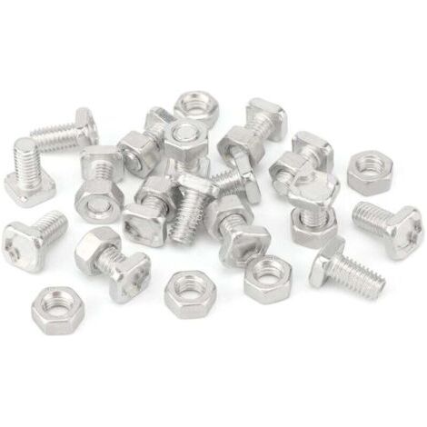 50 Pièces Noix de Serre et Boulons de Serre pour l'installation et la Fixation Serre (1/4)