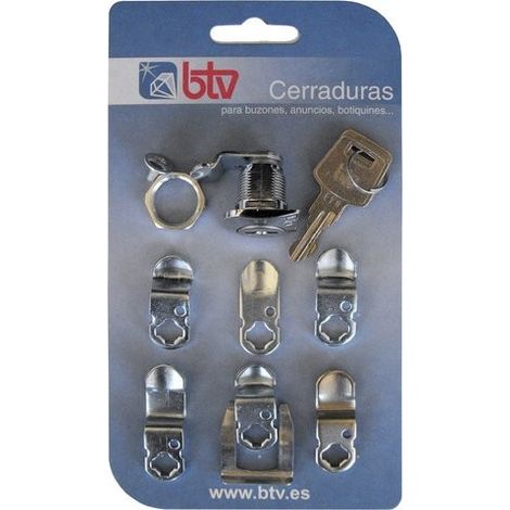 BTV CERRADURA BUZON KIT CUADRADA CROMO 60006