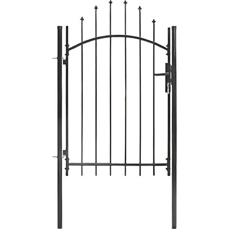 vidaXL Gartenportal Stahl 1 x 2 m Schwarz