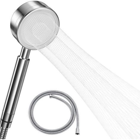Pommeau Douche Haute Pression avec Tuyau 1,5 m, Douchette Douche Salle de Bain en Acier Inoxydable 304 (1/4)