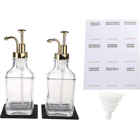 Distributeur d'huile d'olive réutilisable en verre avec pompe, flacon de 500 ml, distributeur de sirop de café (1/4)