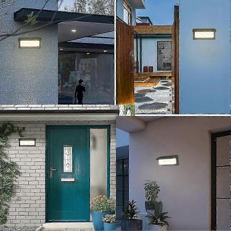 Lampe solaire extérieure LED 6 W pour porche, étanche IP65, avec contrôle intelligent de la luminosité et détecteur de mouvement. Installation sans perçage. WHBYV (1/4)