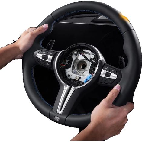 Volante de cuero de alta calidad, 375 mm de diámetro, compatible con modelos de vehículos premium, pesa aproximadamente 1,5 kg, incluye accesorios de instalación. (1/5)