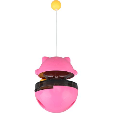 Distributeur de friandises pour chat, jouet distributeur de nourriture pour chat, balle interactive, puzzle pour chaton, jouet d'alimentation, pour animaux de compagnie, rose (1/5)