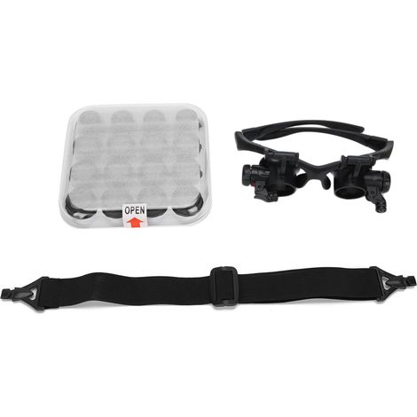 Loupe frontale LED 2,5X25X avec 16 lentilles pour la lecture et la réparation