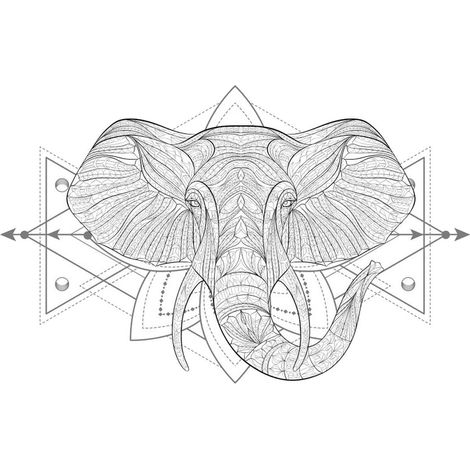 BOHO ELEPHANT -Décoration adhésive murale (1/2)