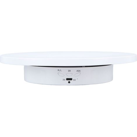 Plateau tournant électrique 2 en 1, télécommande intelligente, présentoir à bijoux, diffusion en direct, support pour objets décoratifs, 5 V, blanc