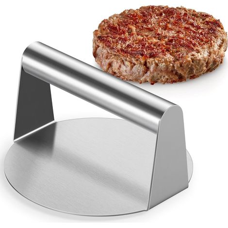 Hamburger Presse - Acier Inoxydable - Diamètre 14 cm - Pour Grill et Poêle - 1 Pièce (1/5)