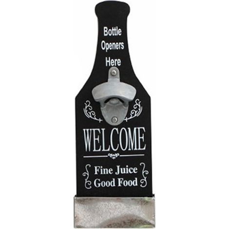 Ouvre-bouteille - Boîte de rangement intégrée - Accroche murale en bois - Pour bar restaurant cuisine - 1 pièce (1/5)