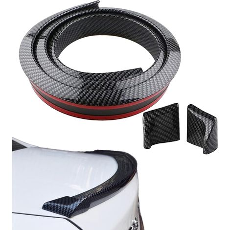 Accessoire Voiture Tuning,Tuning Voiture Exterieur,Autocollant de Lèvre D'aile,Spoiler De Coffre Arrière,Convient pour L'arrière,Toit ou Toute Autre Surface du Véhicule (Fibre De Carbone) (1/5)