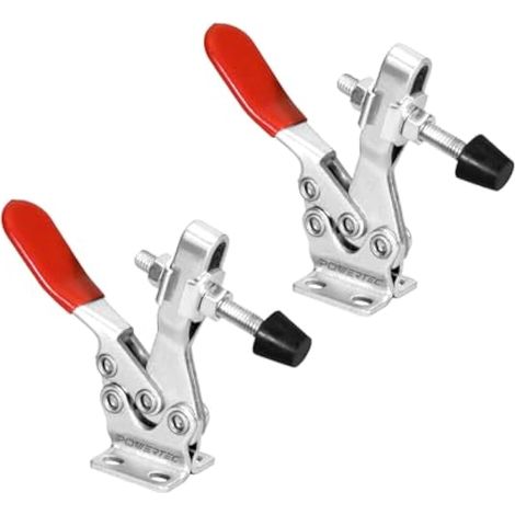 Lot de 2 Colliers de Serrage à Bascule Horizontaux 225D – Charge Maximale 226,8 kg – Dégagement Rapide avec Pointe en Caoutchouc Antidérapant (1/4)